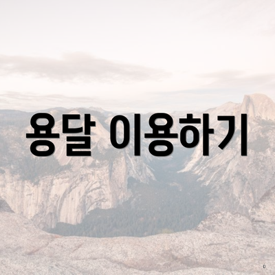 용달 이용하기