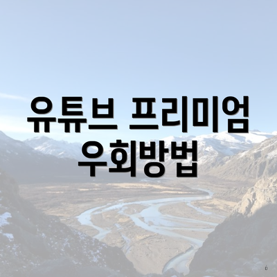 유튜브 프리미엄 우회방법