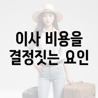 이사 비용을 결정짓는 요인