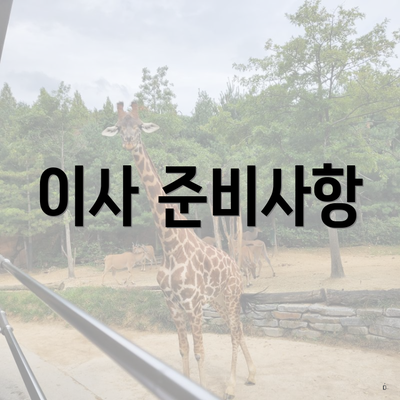 이사 준비사항