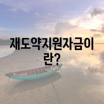 재도약지원자금이란?