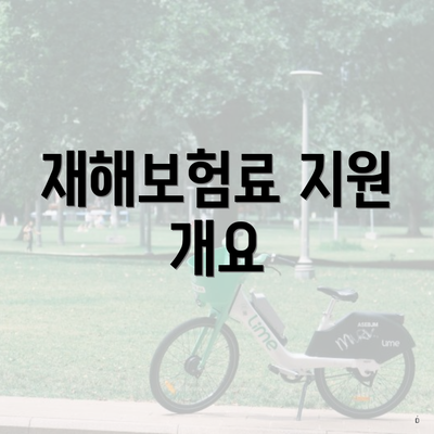 재해보험료 지원 개요