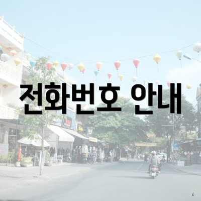 전화번호 안내