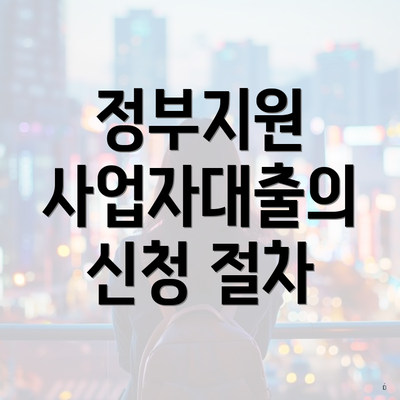정부지원 사업자대출의 신청 절차