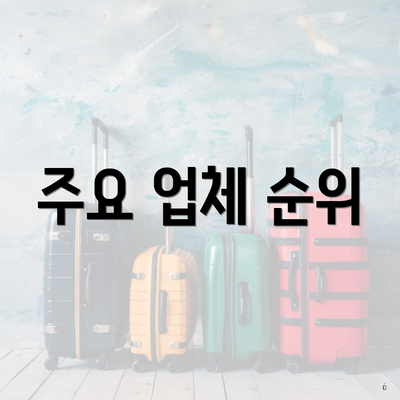 주요 업체 순위