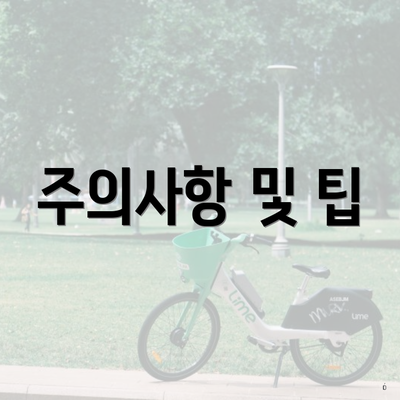 주의사항 및 팁