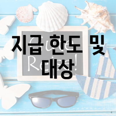 지급 한도 및 대상