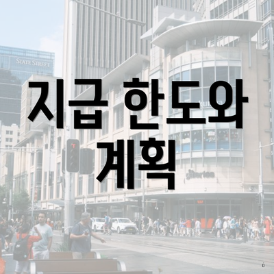 지급 한도와 계획
