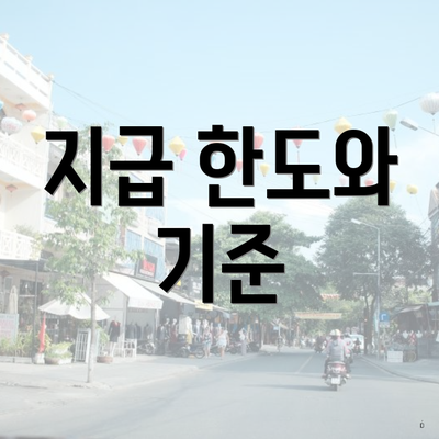 지급 한도와 기준