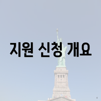 지원 신청 개요