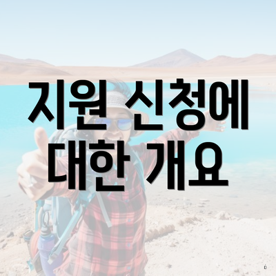 지원 신청에 대한 개요
