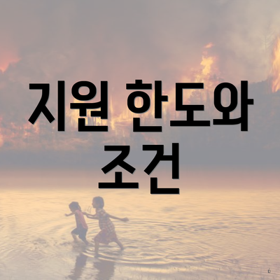 지원 한도와 조건