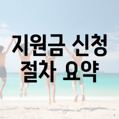 지원금 신청 절차 요약