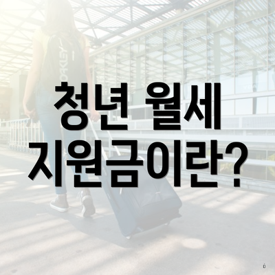 청년 월세 지원금이란?