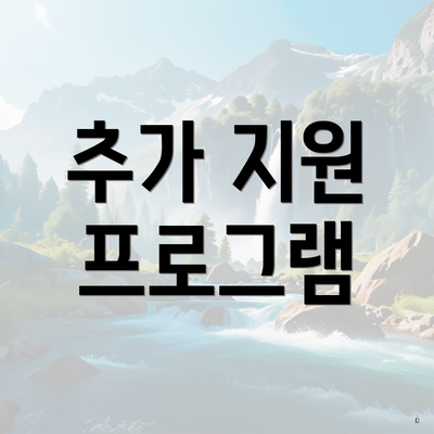 추가 지원 프로그램