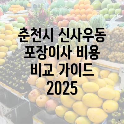 춘천시 신사우동 포장이사 비용 비교 가이드 2025