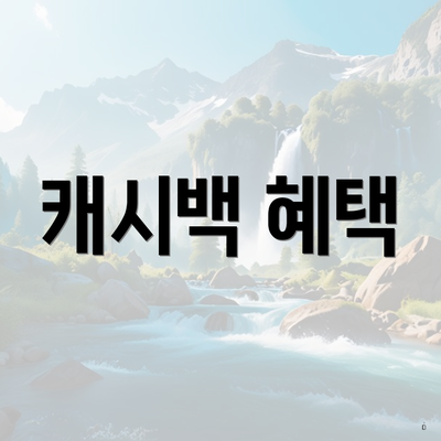 캐시백 혜택