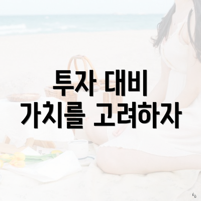 투자 대비 가치를 고려하자