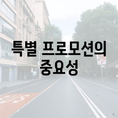 특별 프로모션의 중요성