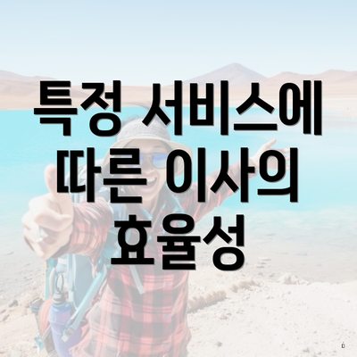 특정 서비스에 따른 이사의 효율성