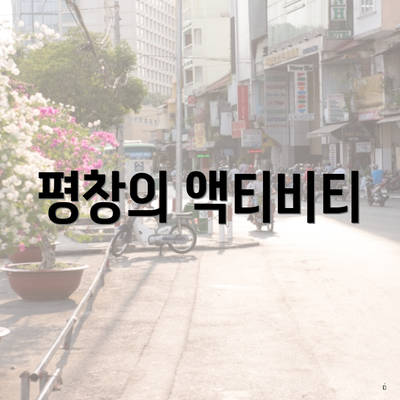 평창의 액티비티