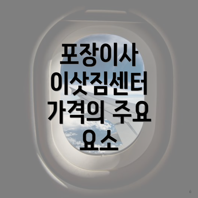 포장이사 이삿짐센터 가격의 주요 요소