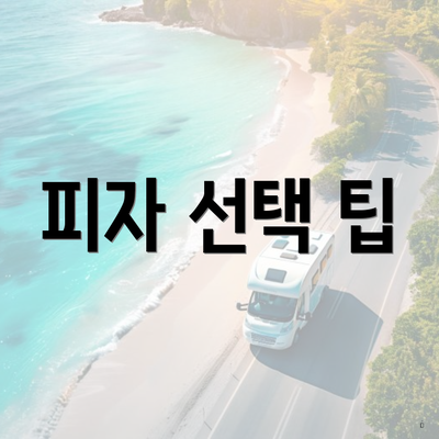 피자 선택 팁