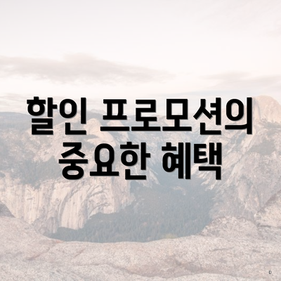 할인 프로모션의 중요한 혜택