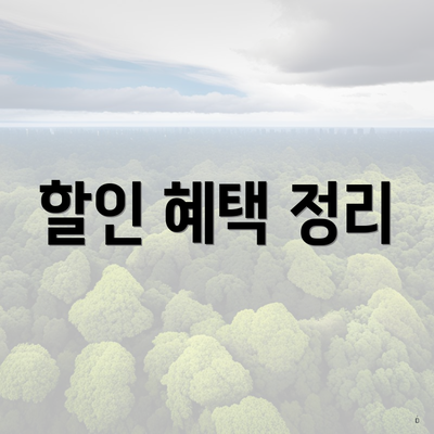 할인 혜택 정리
