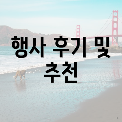 행사 후기 및 추천