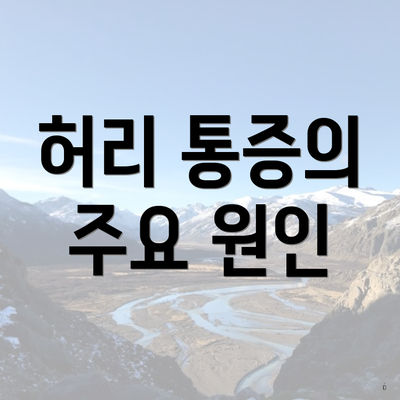 허리 통증의 주요 원인
