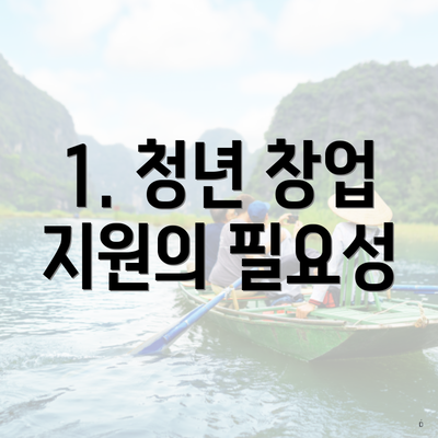 1. 청년 창업 지원의 필요성