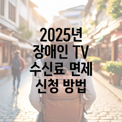 2025년 장애인 TV 수신료 면제 신청 방법