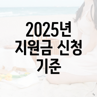 2025년 지원금 신청 기준