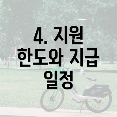4. 지원 한도와 지급 일정