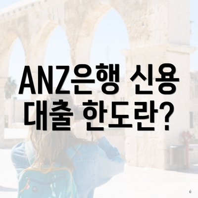 ANZ은행 신용 대출 한도란?