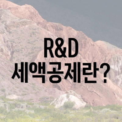 R&D 세액공제란?