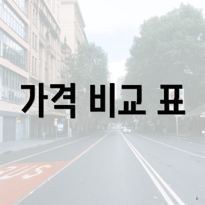 가격 비교 표