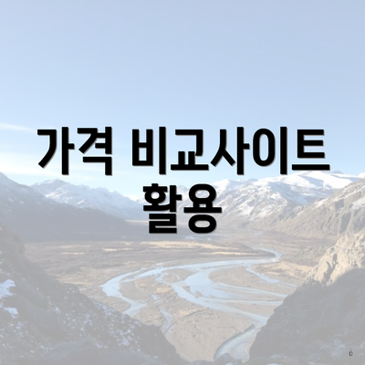 가격 비교사이트 활용
