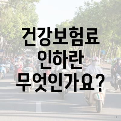 건강보험료 인하란 무엇인가요?
