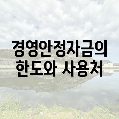 경영안정자금의 한도와 사용처