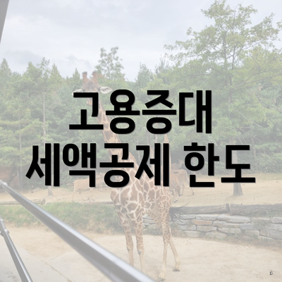 고용증대 세액공제 한도
