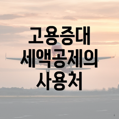 고용증대 세액공제의 사용처