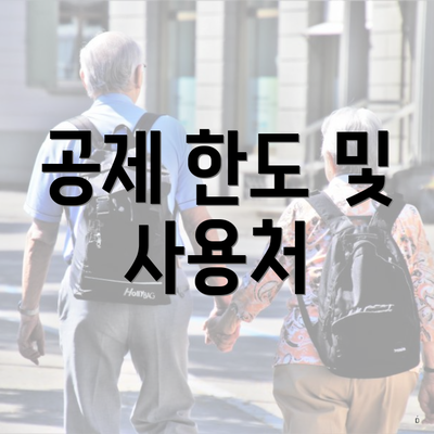 공제 한도 및 사용처