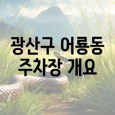 광산구 어룡동 주차장 개요