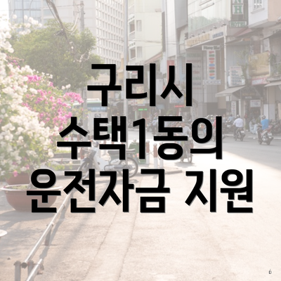 구리시 수택1동의 운전자금 지원