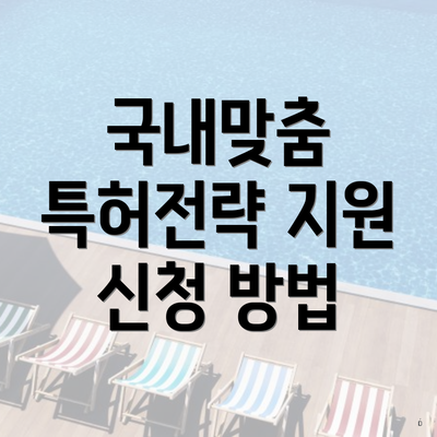 국내맞춤 특허전략 지원 신청 방법