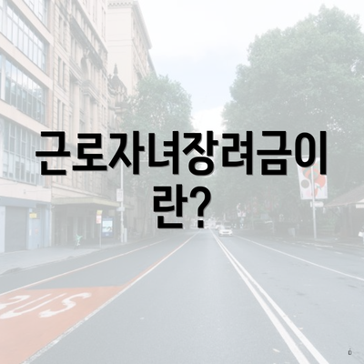 근로자녀장려금이란?