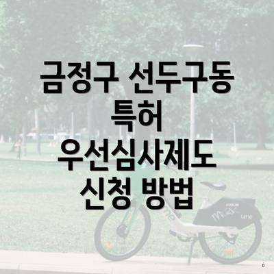 금정구 선두구동 특허 우선심사제도 신청 방법