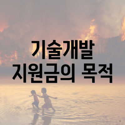 기술개발 지원금의 목적